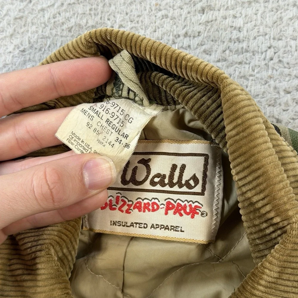 Vintage Walls Blizzard Pruf Coveralls Mens Small Duck Camo Quilted Hunting USA